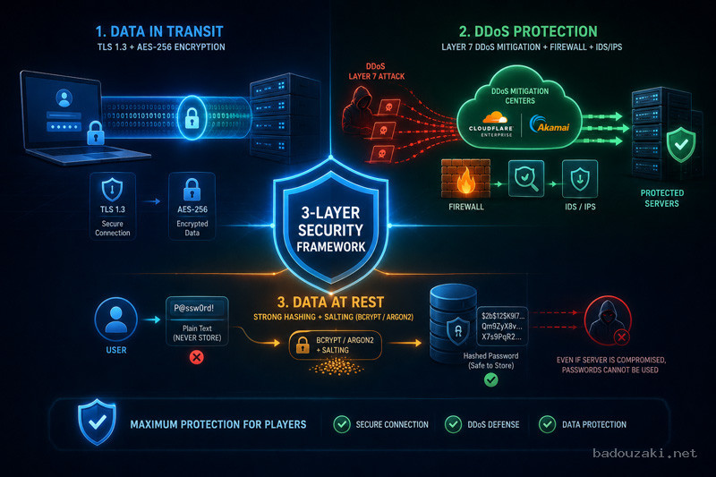 Three defensive layers. One uncompromising security standard.